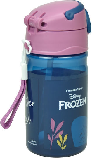 Gim Frozen Discover Kids Water Bottle Frozen Plastic with Straw 350ml