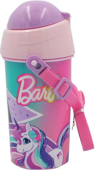 Gim Barbie Sticlă Pentru Copii Din Plastic Barbie Cu Pai FD 500ml