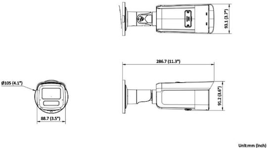 Hikvision DS-2CD2T83G2-4LI IP Cameră de Supraveghere 4K Rezistentă la apă cu Microfon și Lentilă 4mm