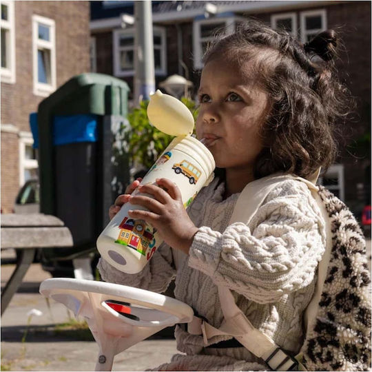 Izy Bottles Kids Water Bottle Stainless Steel with Straw Non Spill Yellow 350ml