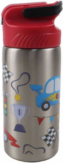 Gim Cars Kinderflasche Rostfreier Stahl mit Strohhalm 500ml