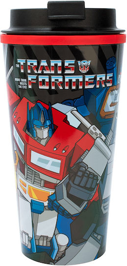 Blue Sky Παιδικό Παγούρι Transformers Ανοξείδωτο με Καλαμάκι 450ml (Διάφορα Σχέδια/Χρώματα)