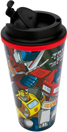 Blue Sky Παιδικό Παγούρι Transformers Ανοξείδωτο με Καλαμάκι 450ml (Διάφορα Σχέδια/Χρώματα)
