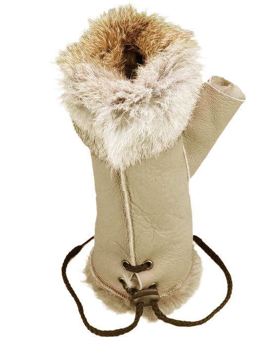 Beige Leder Handschuhe