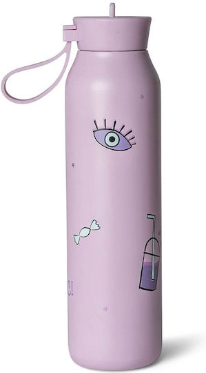 Citron Kids Water Bottle Unicorn Stainless Steel with Straw Non Spill 500ml