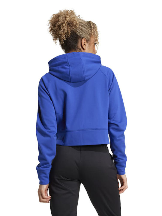 adidas Aeroready Game Women's Hooded Fleece Cardigan Blue