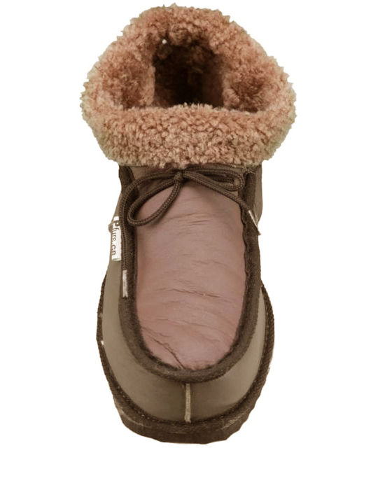 Men's Slippers with Fur Ταμπά σκούρο