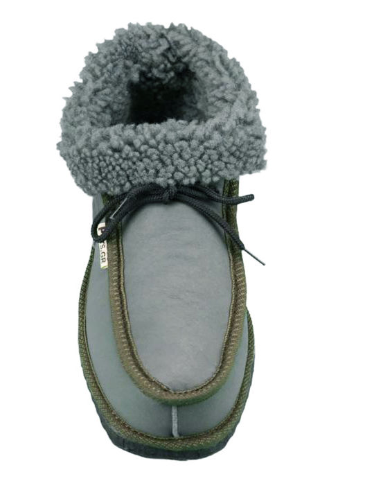 Men's Slippers with Fur Petrol