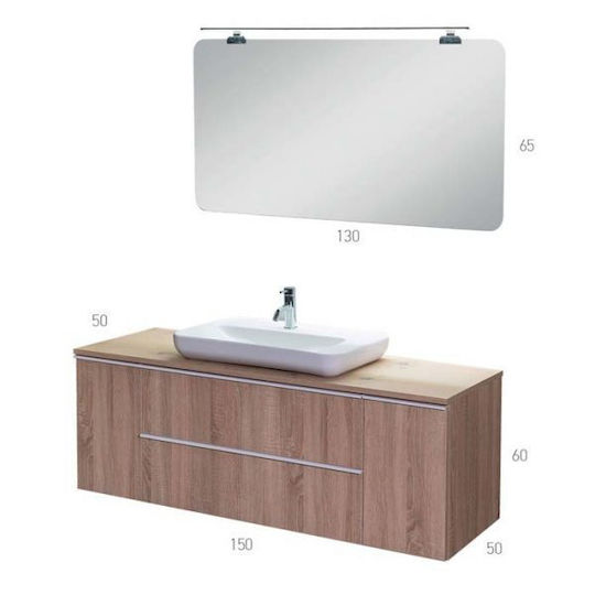 Mabo Blat cu Lavoar & Oglindă cu lumină Laminate
