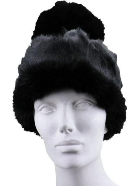 Beanie Unisex Σκούφος Πλεκτός σε Μαύρο χρώμα
