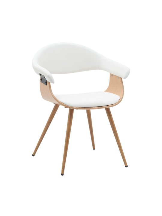 Dining Room Wooden Chair White/Natural 55.5x53.5x77cm