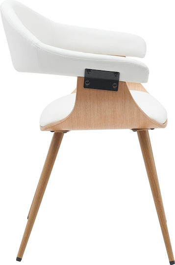 Devra Scaune Sala de mese Lemn White/Natural 1buc 55.5x53.5x77buc