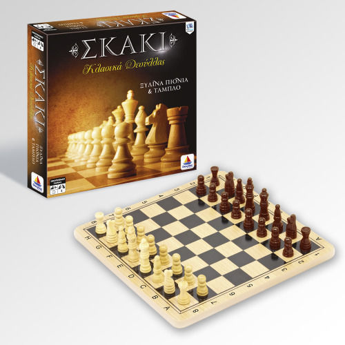 Desyllas Backgammon/Chess /Draughts Wood with Checkers 29x29cm