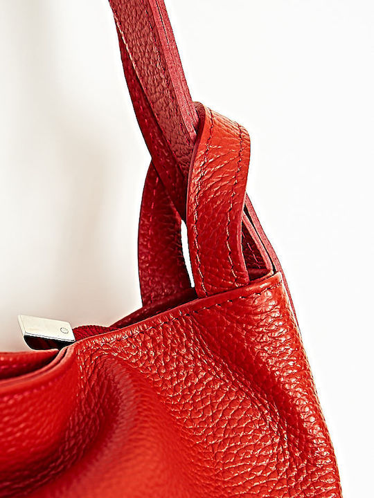 Leather Women's Bag Shoulder Red