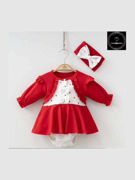 Set Babystrampler Langärmliges Red 2Stück