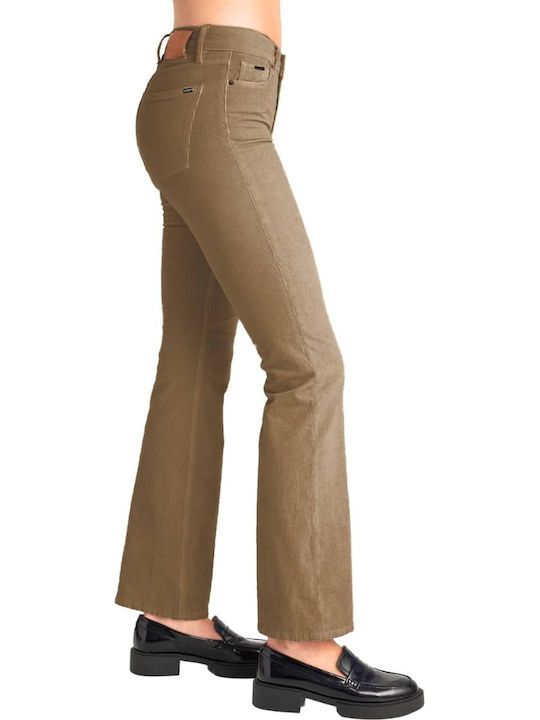 Beatrice Women's High-waisted Fabric Trousers Flared Cappuccino