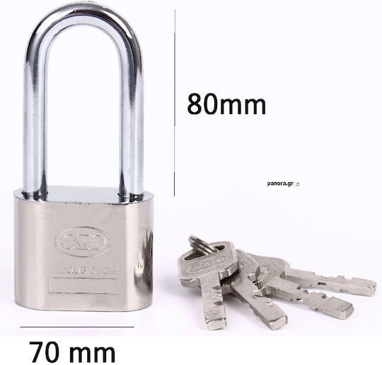Panora Steel Padlock Brass with Key 70mm 1pcs