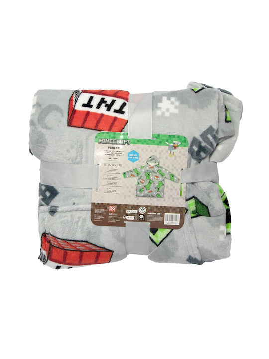 Hanorac Pătură pentru Copii Minecraft cu Mâneci din Fleece Coral Aym076127 Gri