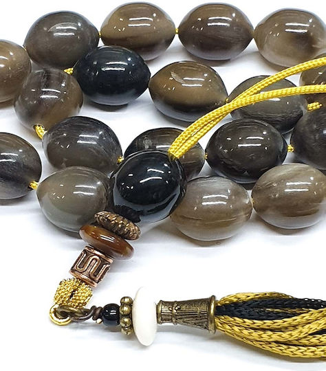 Roloi Komboloi Horn Worry Beads Gray 31cm
