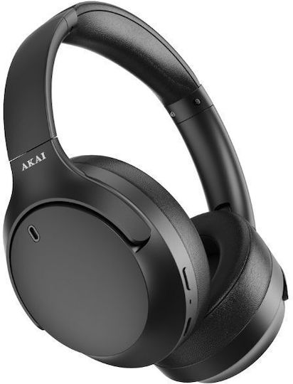 Akai Proffesional Wireless / Wired Over Ear Headphones with 25 hours of Operation Black