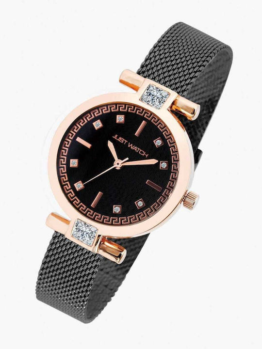 Just Watch Men's Watch Battery with Black Metal Bracelet