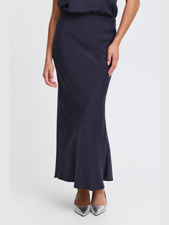 Fransa Pencil Maxi Skirt Blue