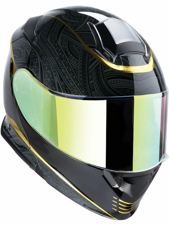 Z1R Solaris 2.0 Notorious Black/Gold Κράνος Μηχανής Flip-Up DOT με Sunvisor