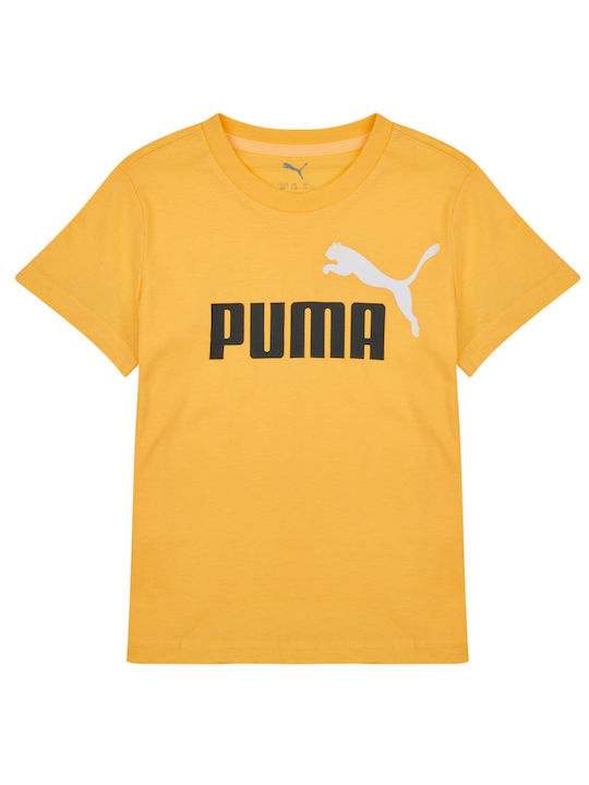 Puma Tricou pentru copii Galben Logo