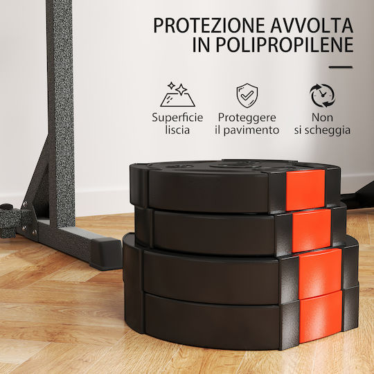 Sportnow Scheibenset Gummierte 2 x 5kg Φ25mm mit Griffen
