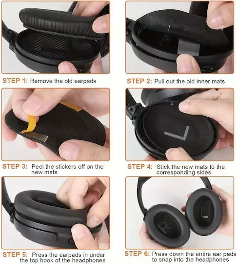 Ανταλλακτικά Μαξιλαράκια Bose Quietcomfort 45 Qc45 Se Qc Se Ζεύγος-μαύρο