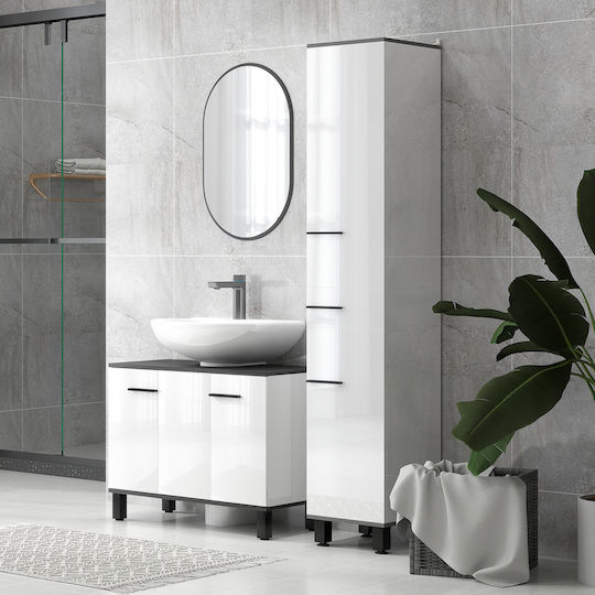 HomCom Countertop without Sink L80xW34xH60cm Glossy White