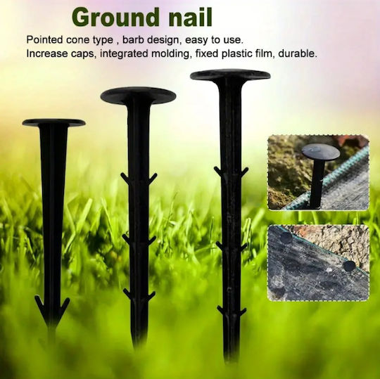 Set 100 Agrotextile Spinning Nails Zola Plastic Length 12.5 Cm Black
