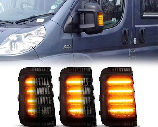 Sequential LED Mirror Indicators Fiat Ducato Citroen Jumper Promaster 2006-2019 Tinted 2pcs