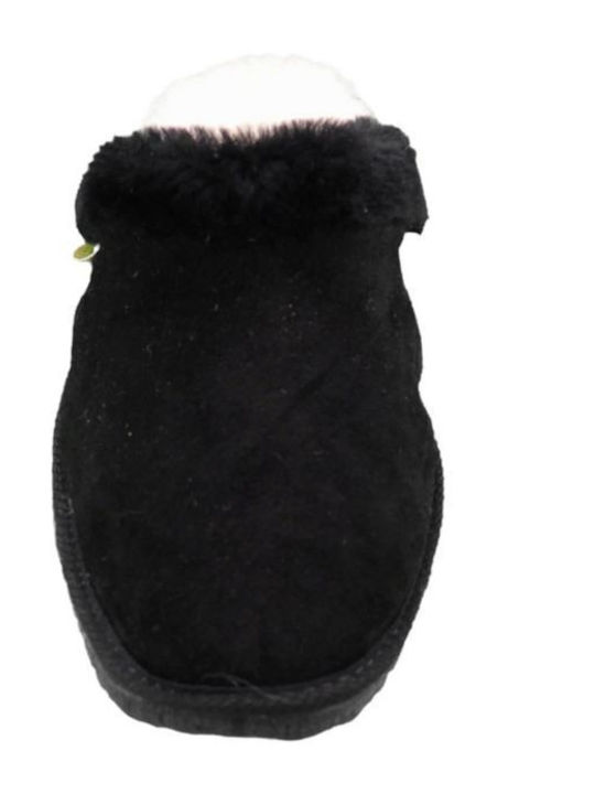 Anatomische Lederne Hausschuhe Schwarze