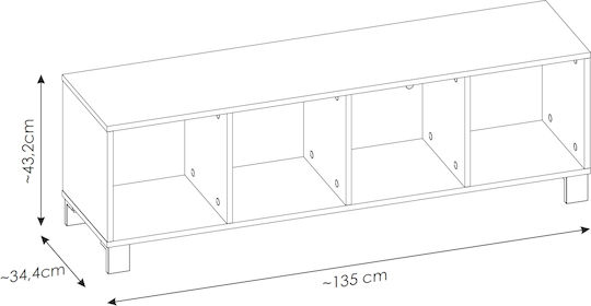 Bibliothek Flexi Leuko 135x34.4x43.2cm