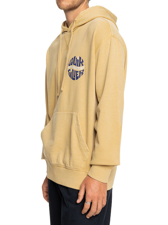 Natural Dye Screen Sweatshirt mit Kapuze Yellow