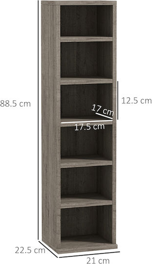 Βιβλιοθήκη Γκρι 21x22.5x88.5εκ.