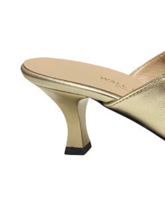 Wall Street Heel Mules Gold