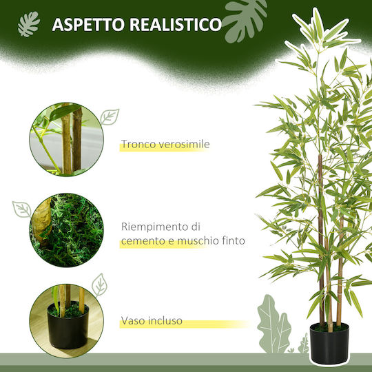 Arbore Artificial de Exterior Bambus Green 120cm HomCom