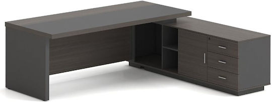 Vip Desk Right Corner Shade Grey Walnut EO929 R Walnut Grey Melamine 200x180x75cm 1pc