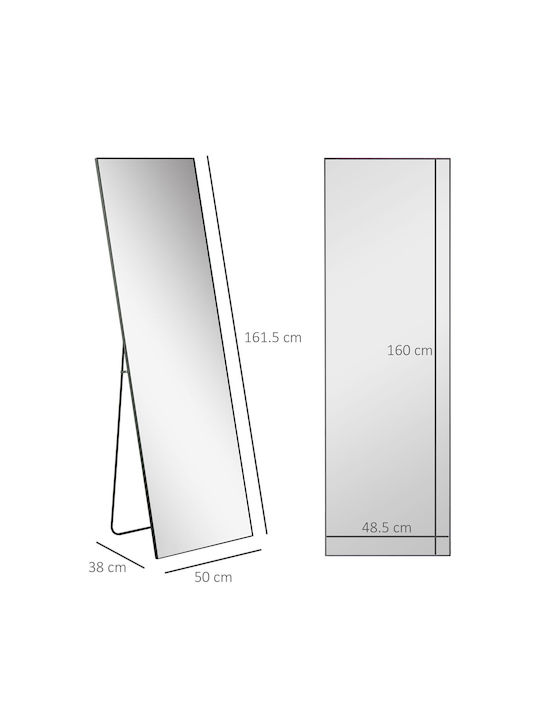 HomCom Καθρέπτης με Μαύρο Μεταλλικό Πλαίσιο 161.5x50cm