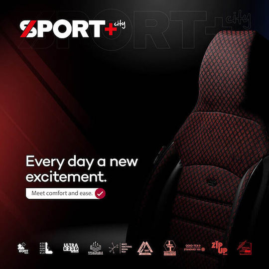 Auto Gs Σετ Καλύμματα Αυτοκινήτου 11τμχ Βαμβακερά Sport Μαύρα