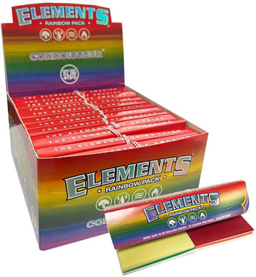 Elements Connoisseur Zigarettenpapiere Schlanke King Size mit Kegelspitzen 32 Zigarettenpapiere 1 Stück