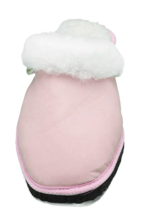 Anatomische Lederne Hausschuhe Rosa