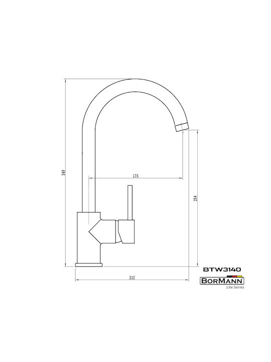 Bormann BTW3140 Tall Kitchen Faucet Counter Silver