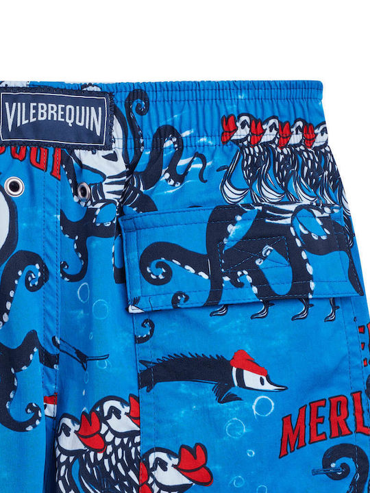Vilebrequin Jiiaf130 601 Bleu Neon Kids Swimwear Swim Shorts Bleu Neon