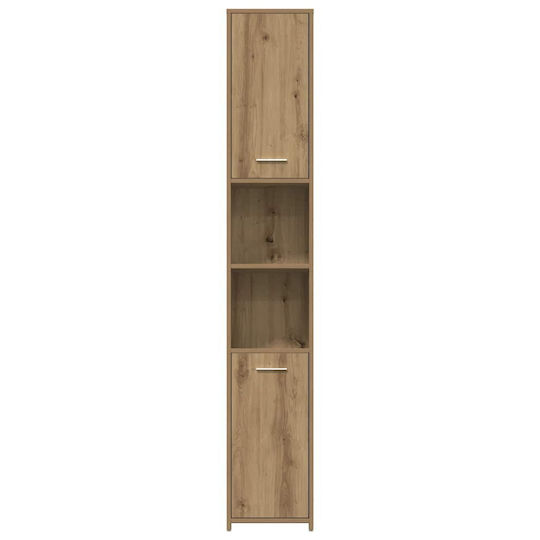 vidaXL Badezimmersäule Wandhängeschrank H30xB30xH183.5cm Eiche