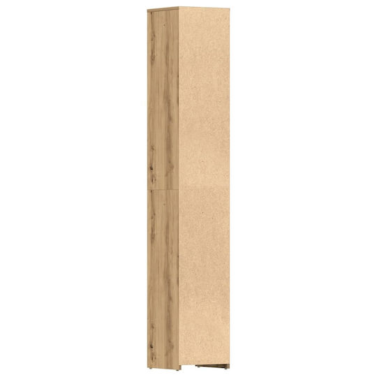 vidaXL Badezimmersäule Wandhängeschrank H30xB30xH183.5cm Eiche