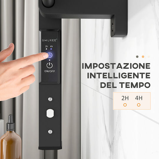 HomCom Ηλεκτρική Πετσετοκρεμάστρα 150W 90x53cm Μαύρη