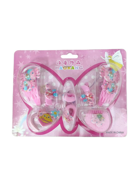 Set of Small Hair Clips Pink Butterfly 0810018